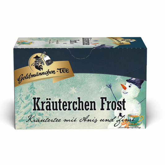 Goldmännchen Kräuterchen Frost Tee, Kräutertee mit Anis und Zimt, Wintertee, 20 Teebeutel, X04497