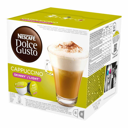 Nescafé Dolce Gusto Cappuccino light, fewer calories, coffee, coffee capsule, pack of 6, 6 x 16 capsules (48 servings)