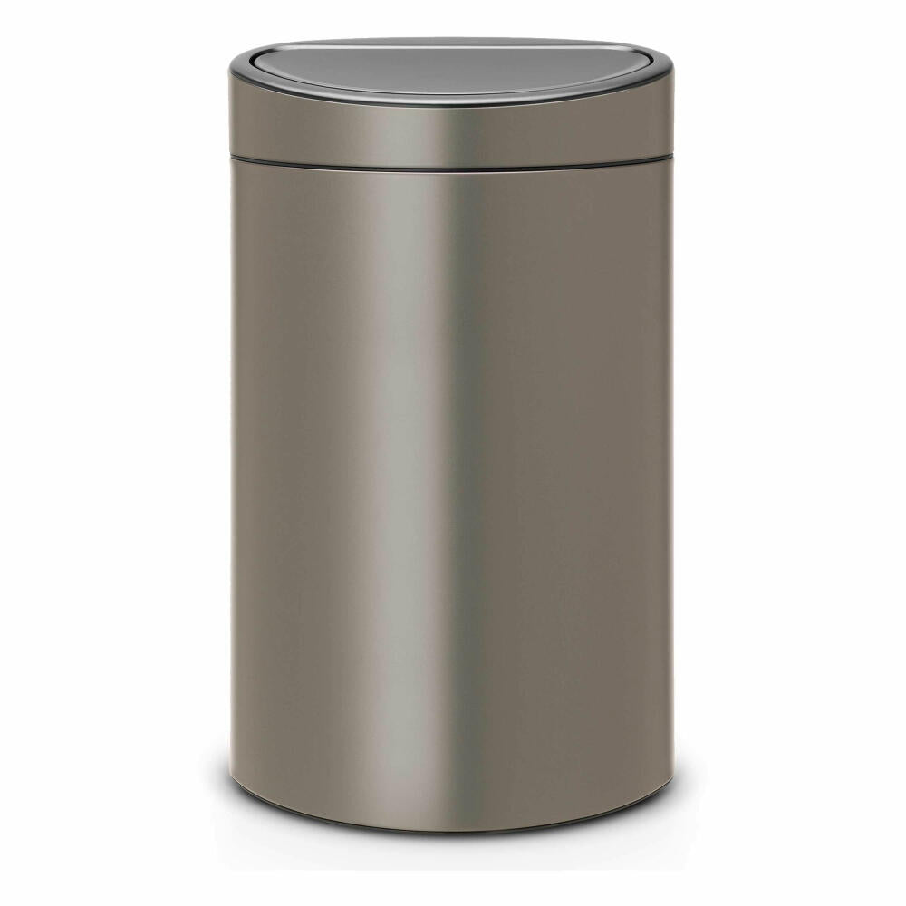 Brabantia Touch Bin Recycle, Mülleimer mit Kunststoffeinsätzen, Abfalleimer, Papierkorb, Abfallbehälter, Platinum, 10 / 23 L, 117909