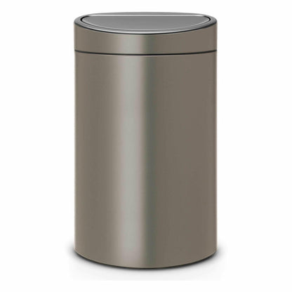 Brabantia Touch Bin Recycle, Mülleimer mit Kunststoffeinsätzen, Abfalleimer, Papierkorb, Abfallbehälter, Platinum, 10 / 23 L, 117909