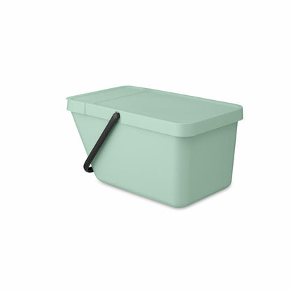 Brabantia Sort &amp; Go Waste Bin, Waste Bin, Garbage Can, Plastic, Jade Green, 20 L, 277764