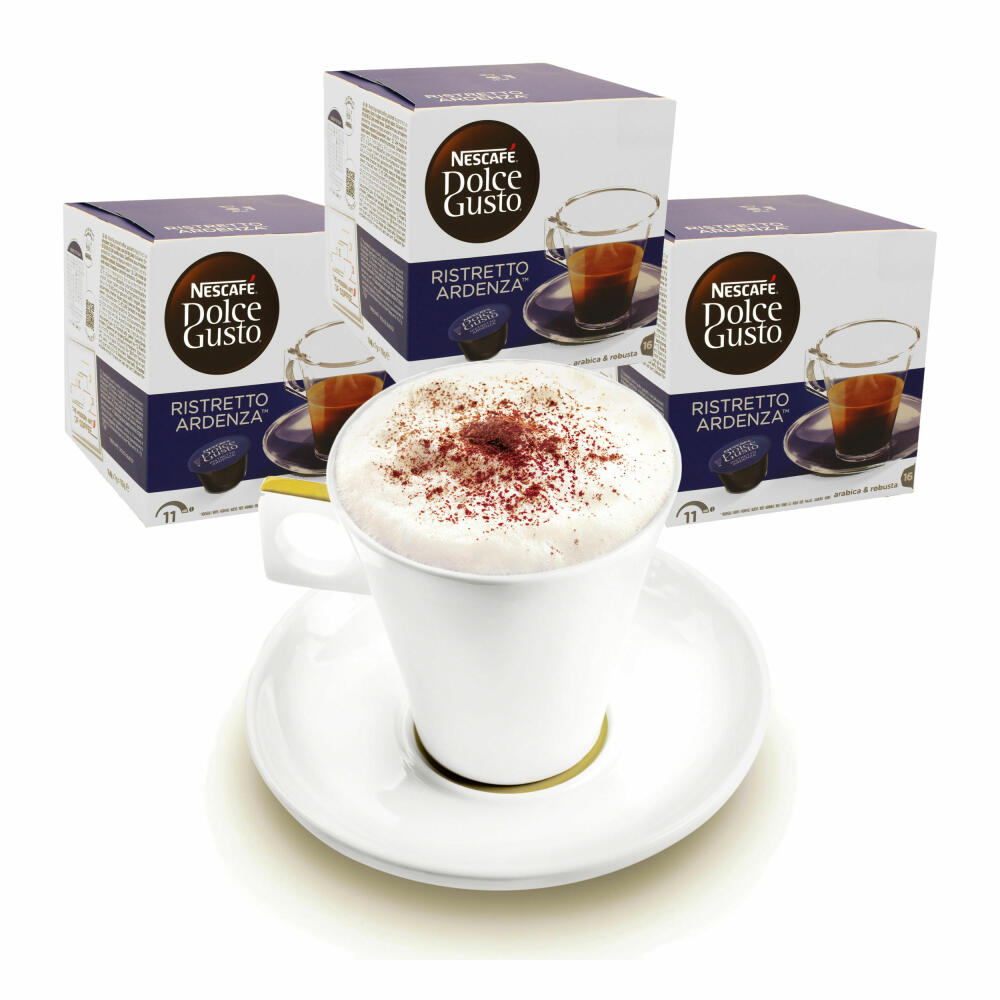 Nescafé DOLCE GUSTO Tassen Geschenkset, 3 Packungen mit Becher Espresso Ristretto Ardenza, Kräftig, Kaffee, Kaffeekapsel, Kapseln