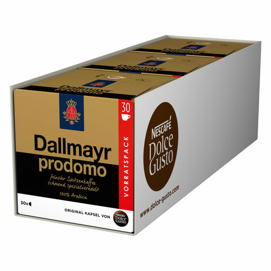 Nescafé Dolce Gusto Dallmayr Prodomo Vorratsbox 3er Set, Kaffeekapseln, 3 x 30 Kapseln