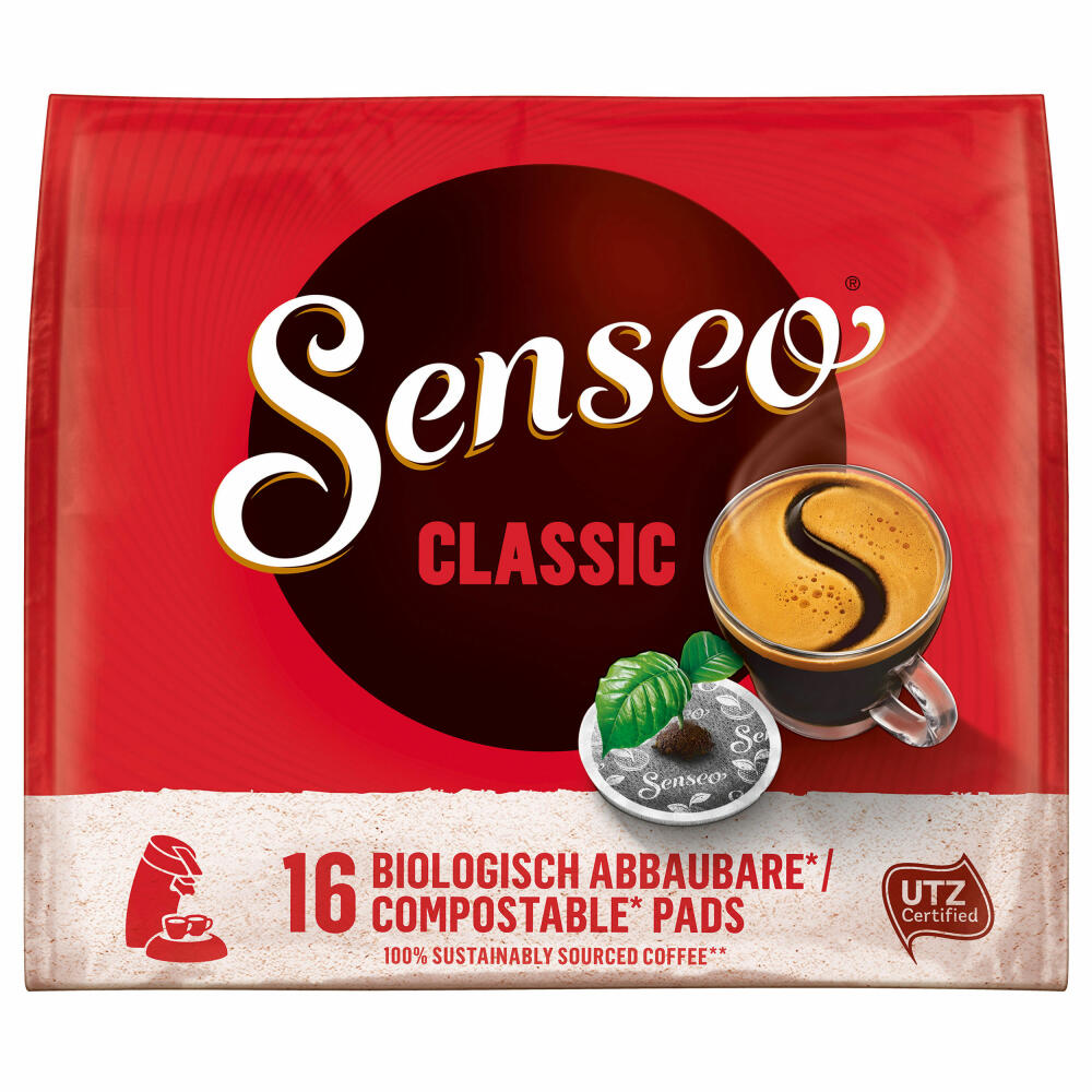 Senseo Kaffeepads Klassisch / Classic, neues Design, Intensiver & Vollmundiger Geschmack, Kaffee, 2er Pack, 2 x 16 Pads