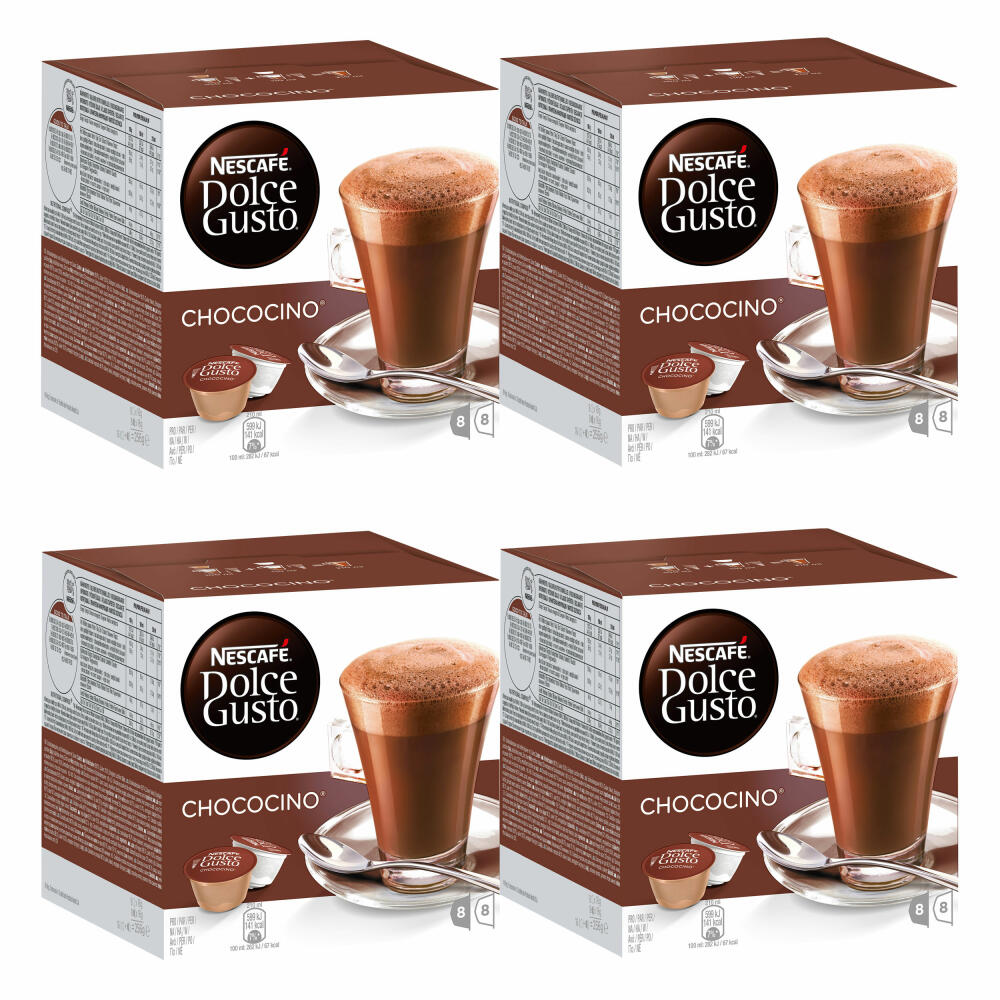 Nescafé Dolce Gusto Chococino Kakao 4er Set, Kakaokapsel, Schokolade, 16 Kapseln (8 Portionen)