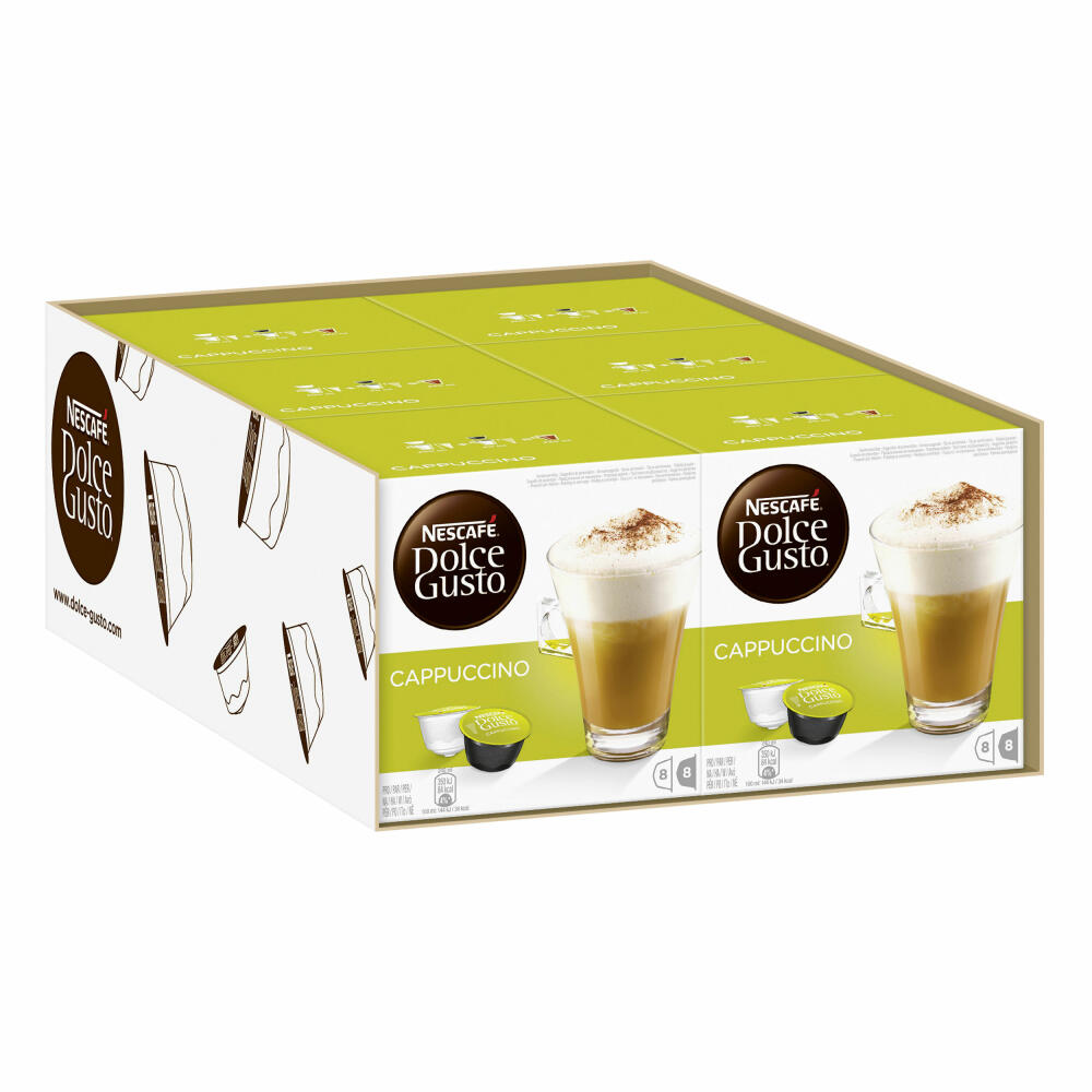 Nescafé Dolce Gusto Cappuccino, Latte, Coffee Capsule, Coffee, 96 Capsules (48 Servings)