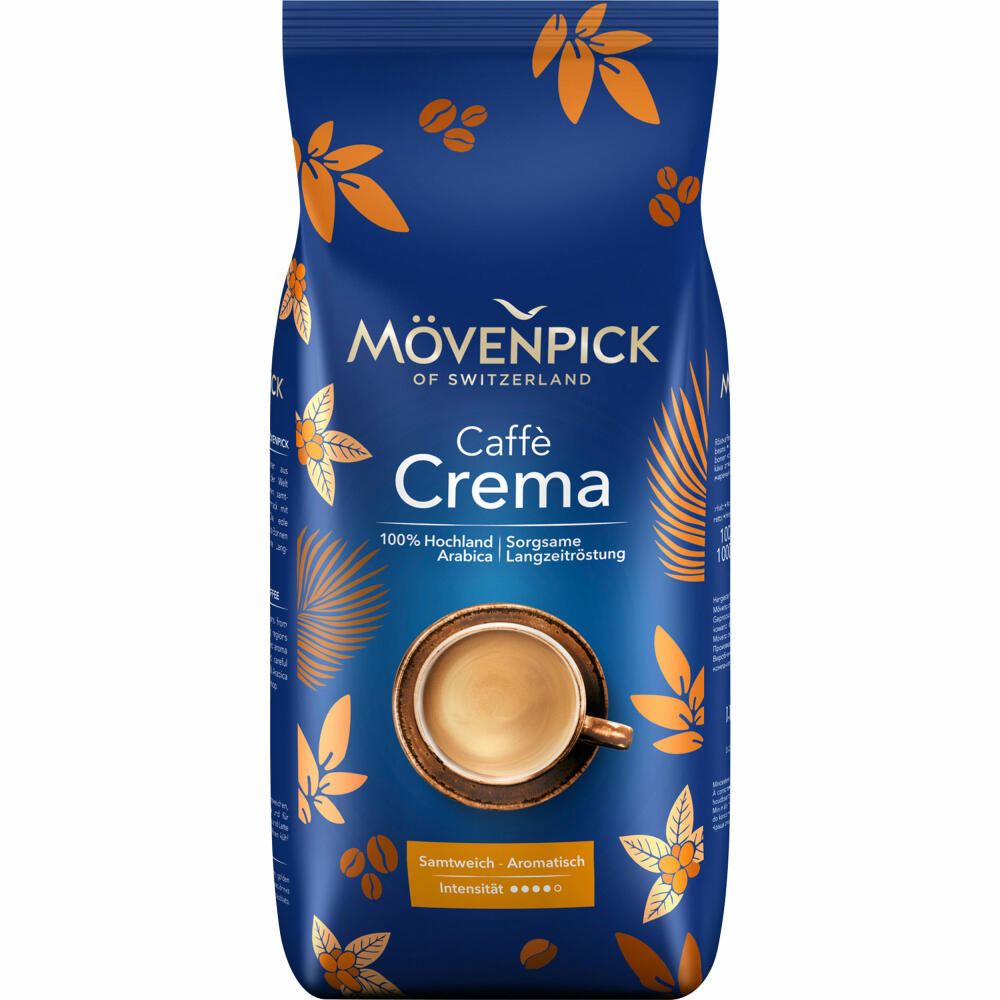 Mövenpick Caffe Crema, coffee, whole beans, bean coffee, coffee beans, 1 kg