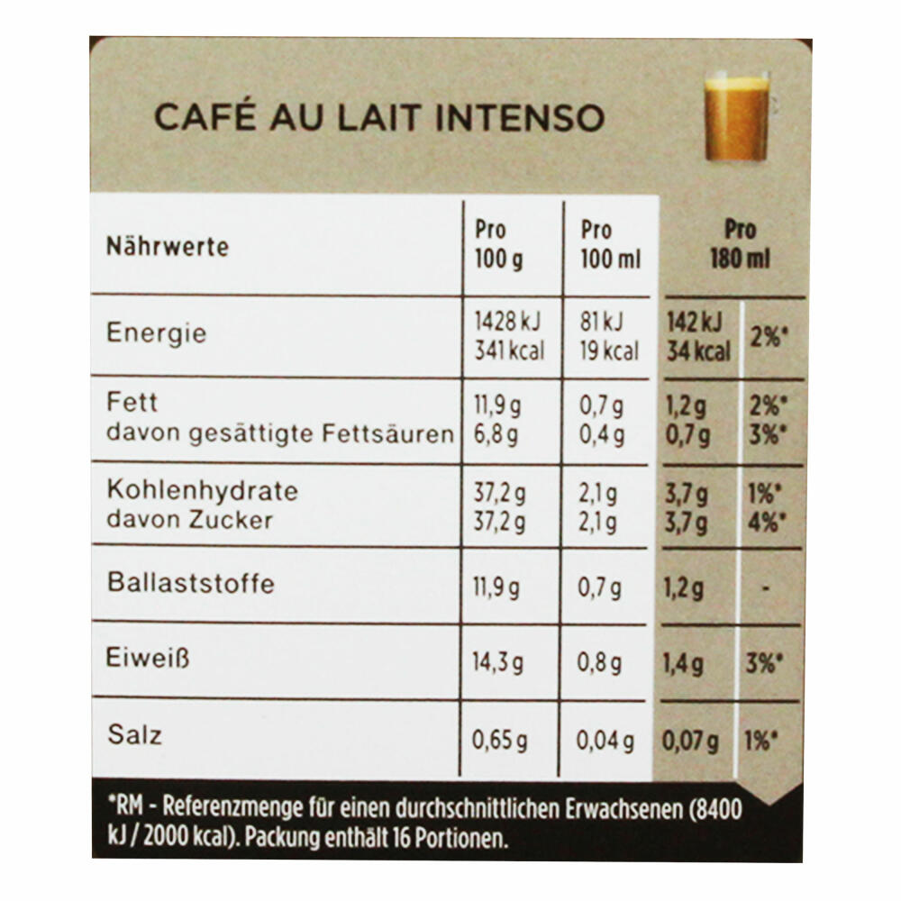 Nescafé Dolce Gusto Café au lait Intenso, Kaffee, Milchkaffee, Kaffeekapsel, 32 Kapseln