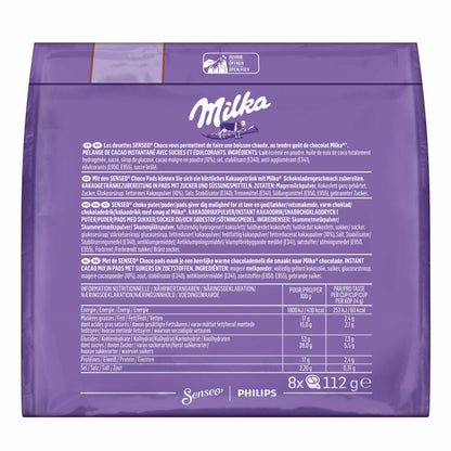 Senseo Milka Choco Pads Set of 4, Chocolate Drink, Cocoa Drink, Coffee Pads, 4 x 8 Pads / Portions