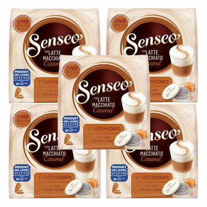 Senseo Kaffeepads Latte Macchiato Caramel, Karamellgeschmack, Cappuccino, Kaffee Pad, Relaunch, neues Design, 50 Pads für 25 Portionen