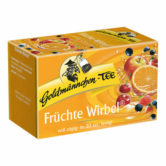 Goldmännchen Tee Früchte Wirbel, Früchtemischung, 20 einzeln versiegelte Teebeutel