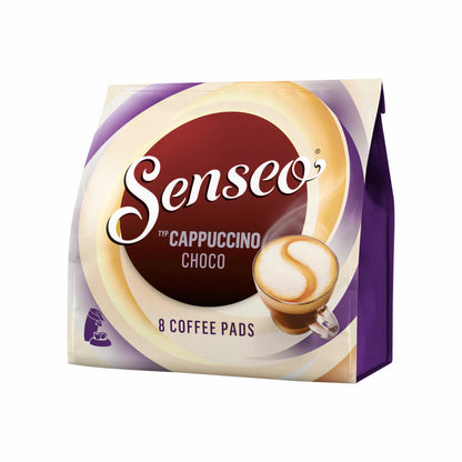 Senseo coffee pads Cappuccino Choco, coffee with chocolate flavor, new recipe, pack of 2, 2x8 pads