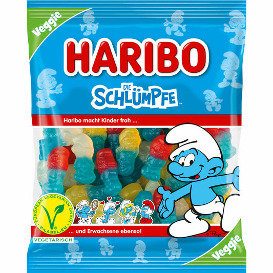 Haribo Schlümpfe, Fruchtgummi, Weingummi, im Beutel, Tüte, 175 g