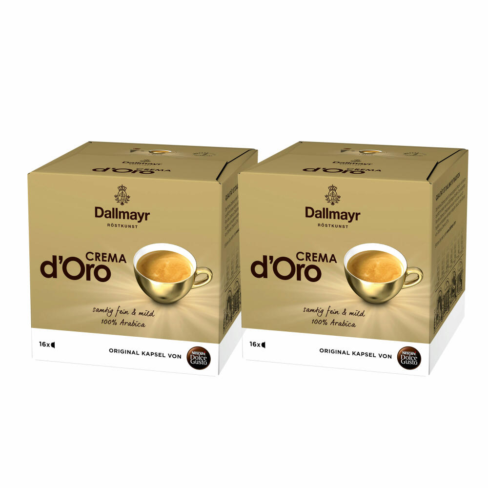 Nescafé Dolce Gusto Dallmayr Crema d´Oro, coffee, coffee capsule, pack of 2, 2 x 16 capsules