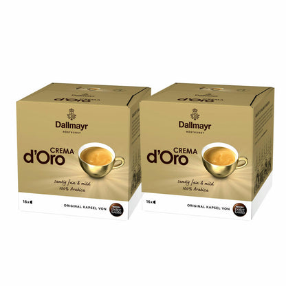 Nescafé Dolce Gusto Dallmayr Crema d´Oro, coffee, coffee capsule, pack of 2, 2 x 16 capsules