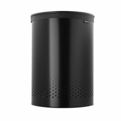 Brabantia Wäschebox Selector, Wäschekorb, Wäschetonne, Stahl, Kunststoff, Matt Black, 55 L, 242366