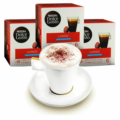 Nescafé DOLCE GUSTO Tassen Geschenkset, 3 Packungen mit Becher Caffè Lungo Decaffeinato, Entkoffeiniert, Kaffee, Kaffeekapsel, Kapseln