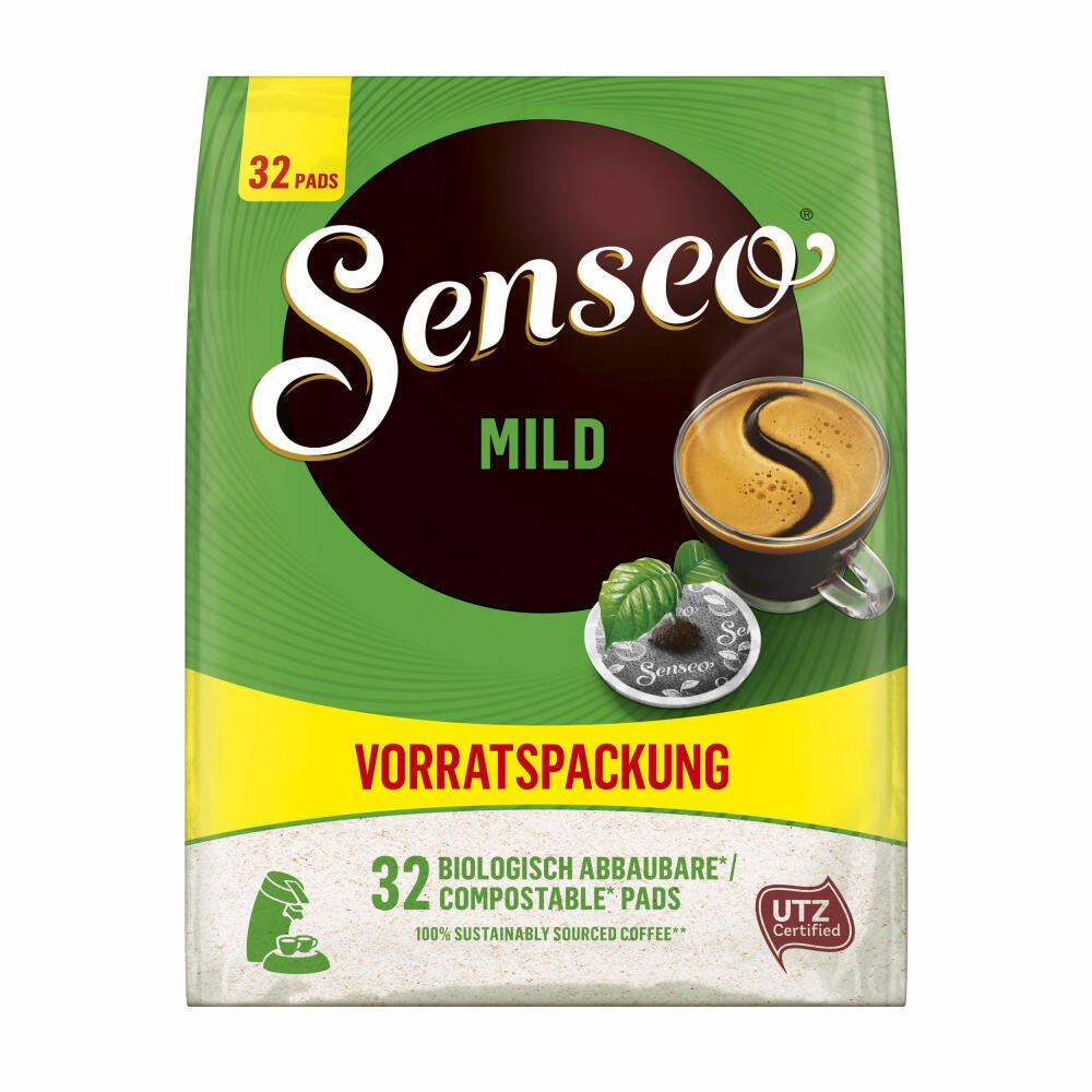 Senseo Coffee Pads Mild Bulk Pack, Gentle, Ground Roasted Coffee, 32 Pads