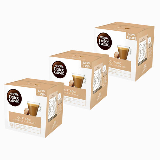 Nescafé Dolce Gusto Cortado Espresso Macchiato Vorratsbox, 3er Set, Kaffee, Kaffeekapseln, 3 x 30 Kapseln