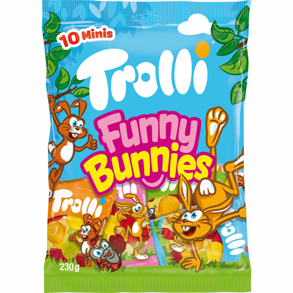 Trolli Funny Bunny, fruit gum, wine gum, 10 mini bags, in a bag, 230 g