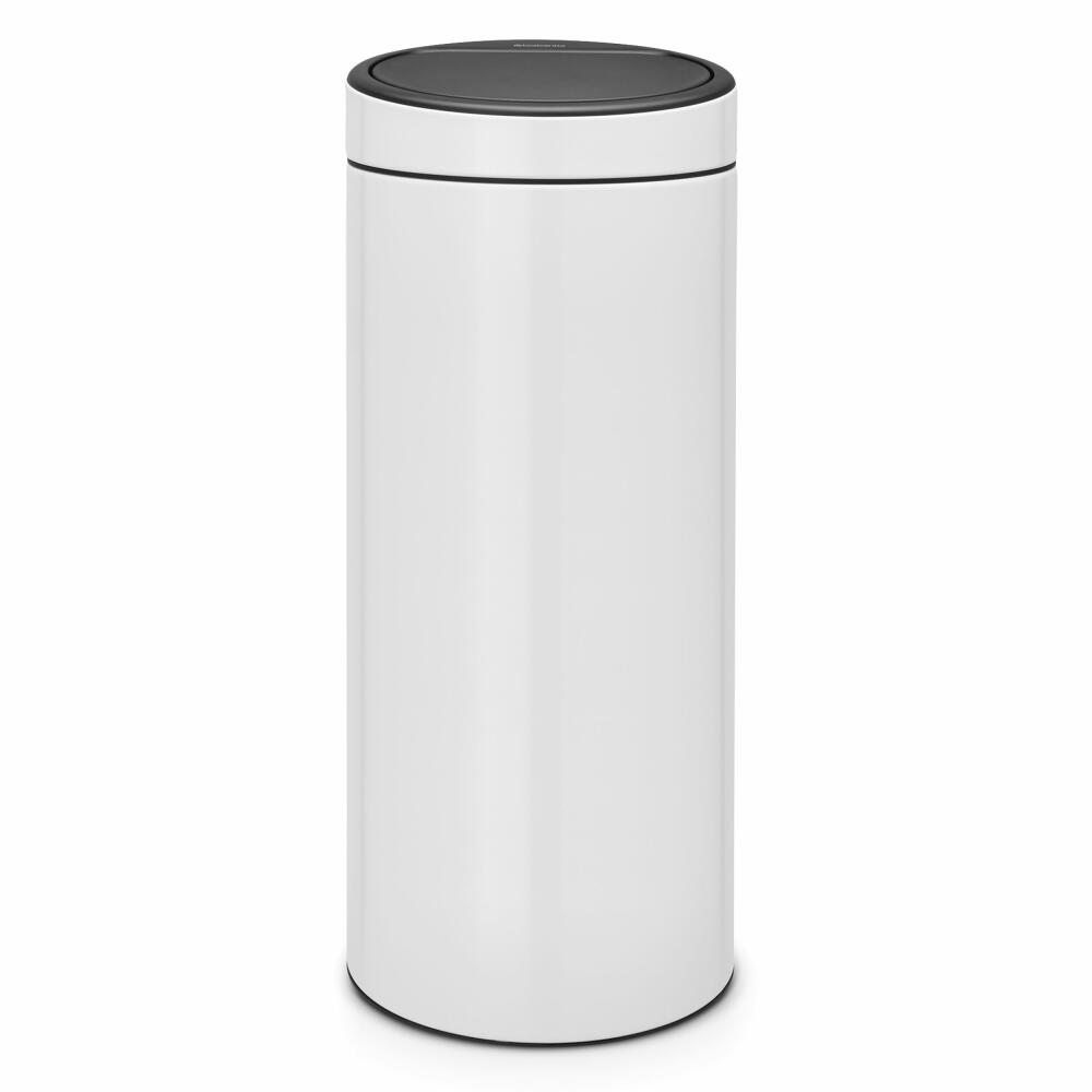 Brabantia Touch Bin, Mülleimer, Abfalleimer, Papierkorb in White, 30 Liter, 115141