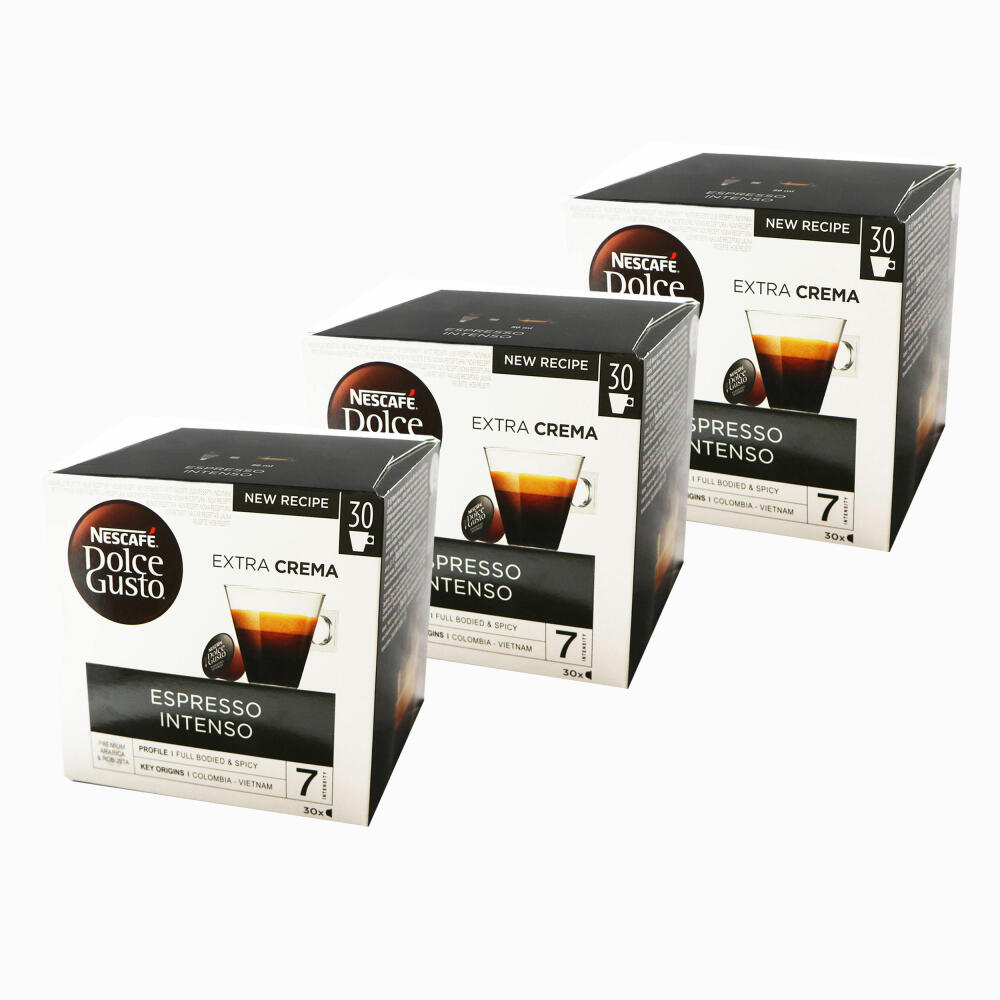 Nescafé Dolce Gusto Espresso Intenso storage box, set of 3, coffee, coffee capsules, 3 x 30 capsules