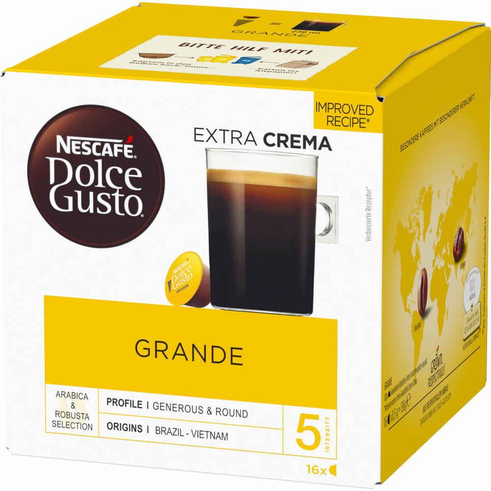 Nescafé Dolce Gusto Grande, Coffee, Coffee Capsule, 16 Capsules, 136 g