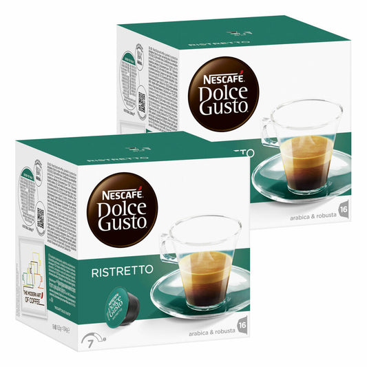 Nescafé Dolce Gusto Espresso Ristretto, Kräftig, Kaffee, Kaffeekapsel, 2er Pack, 2 x 16 Kapseln