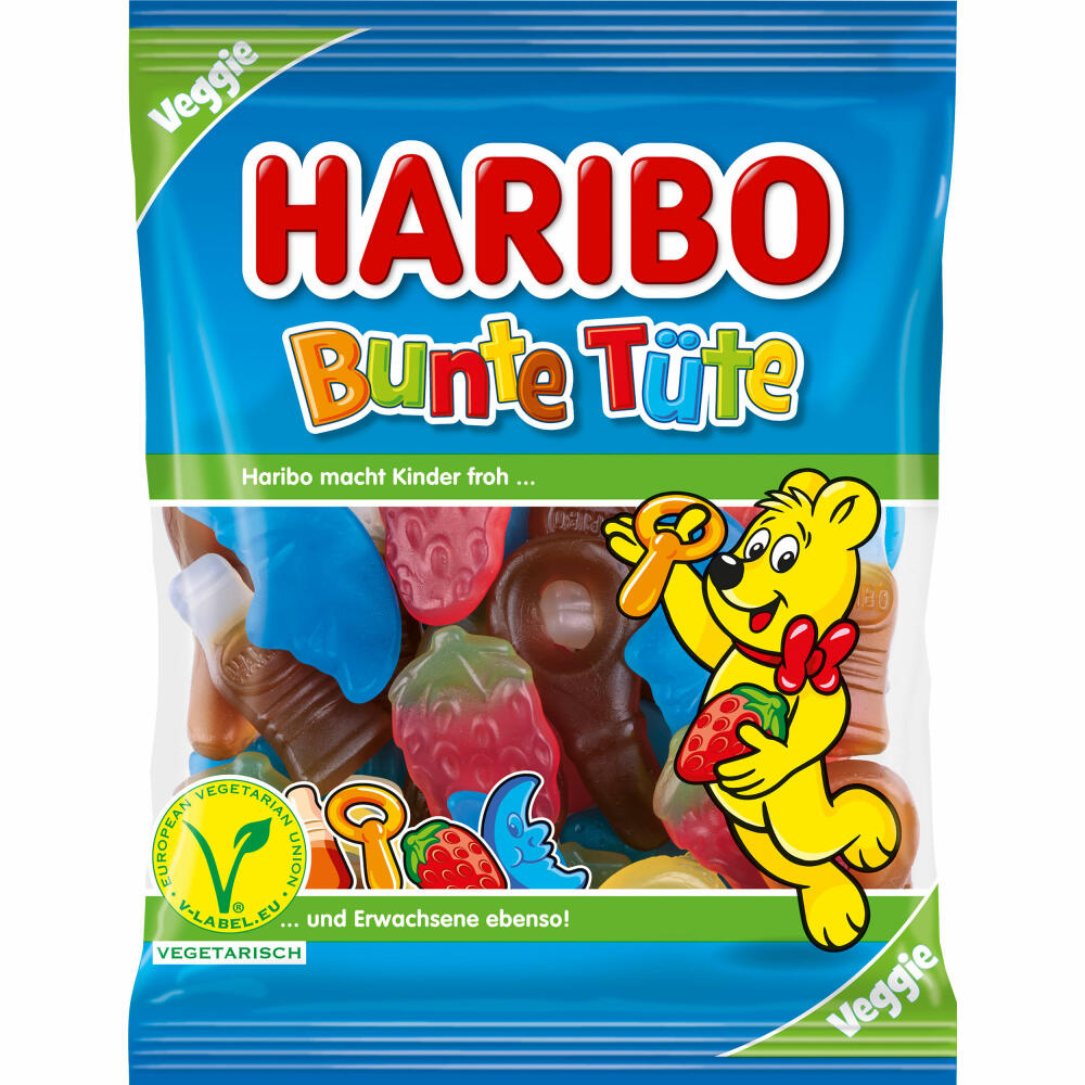 Haribo Bunte Tüte, Fruchtummi, Weingummi, im Beutel, Tüte, 175 g