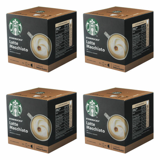 Nescafé Dolce Gusto Starbucks Latte Macchiato 4er Set, Kaffee, Milchkaffee, Kaffeekapseln, 4 x 12 Kapseln