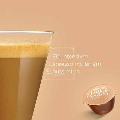 Nescafé Dolce Gusto Cortado Espresso Macchiato, Kaffee, Kaffeekapsel, 16 Kapseln