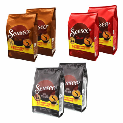 Senseo Hamsterkauf Set4, Notfall Vorrats Pack, Kaffeepads, 3 Sorten, 288 Pads / Portionen