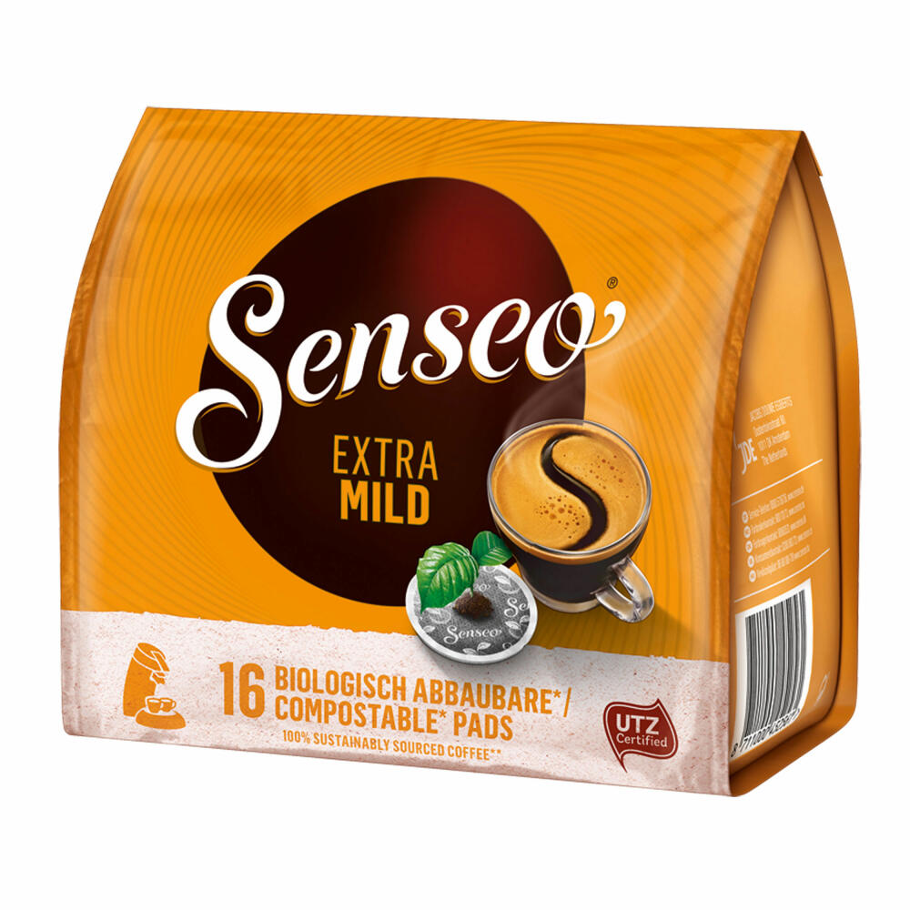 Senseo Kaffeepads Extra Mild, Rund & Aromatisch, 3er Pack, Kaffee Pads, je 16 Pads, mit Tasse