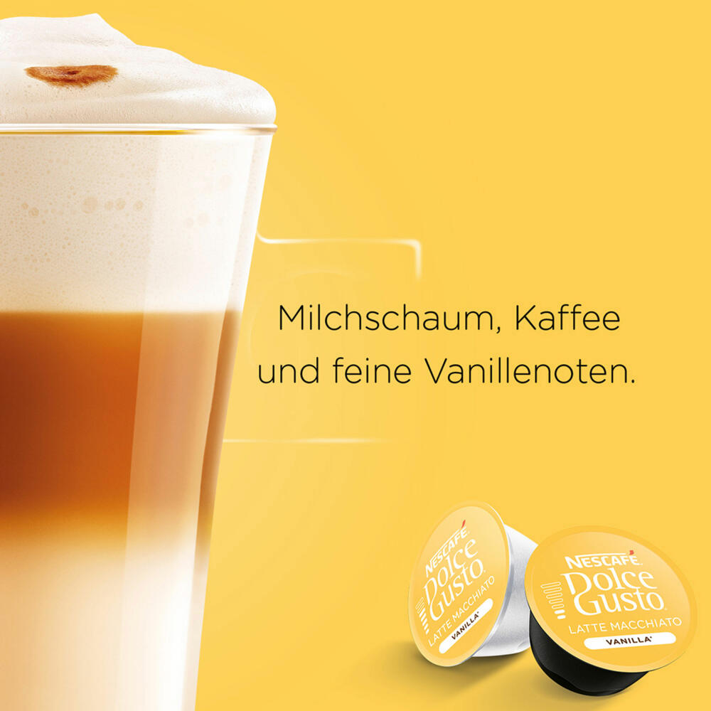 Nescafé Dolce Gusto Latte Macchiato Vanilla, Kaffee, Kaffeekapsel, 2er Pack, 2 x 16 Kapseln (16 Portionen)