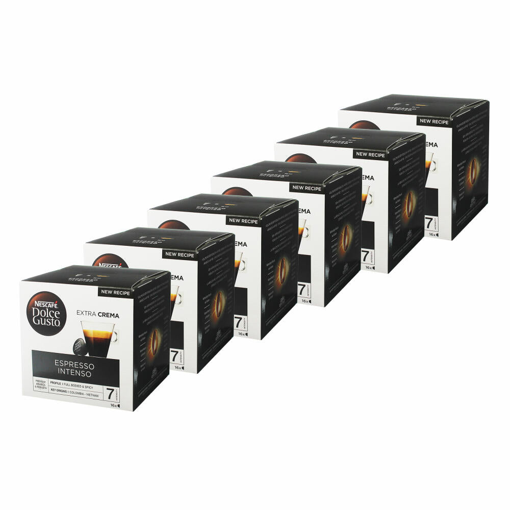 Nescafé Dolce Gusto Espresso Intenso, Stark, Kaffee, Kaffeekapsel, 6er Pack, 6 x 16 Kapseln