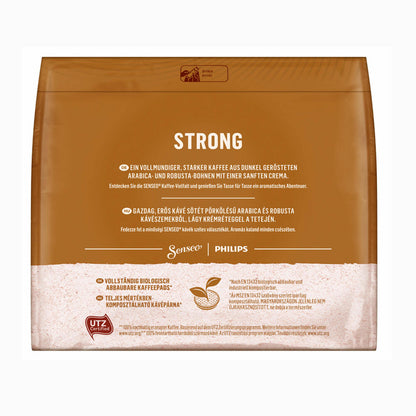 Senseo Kaffeepads Kräftig / Strong, Intensiver und Vollmundiger Geschmack, Kaffee, 16 Pads