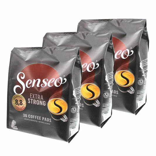 Senseo Kaffeepads Extra Strong / Extra Kräftig, Intensiver und Vollmundiger Geschmack, Kaffee für Kaffepadmaschinen, 108 Pads