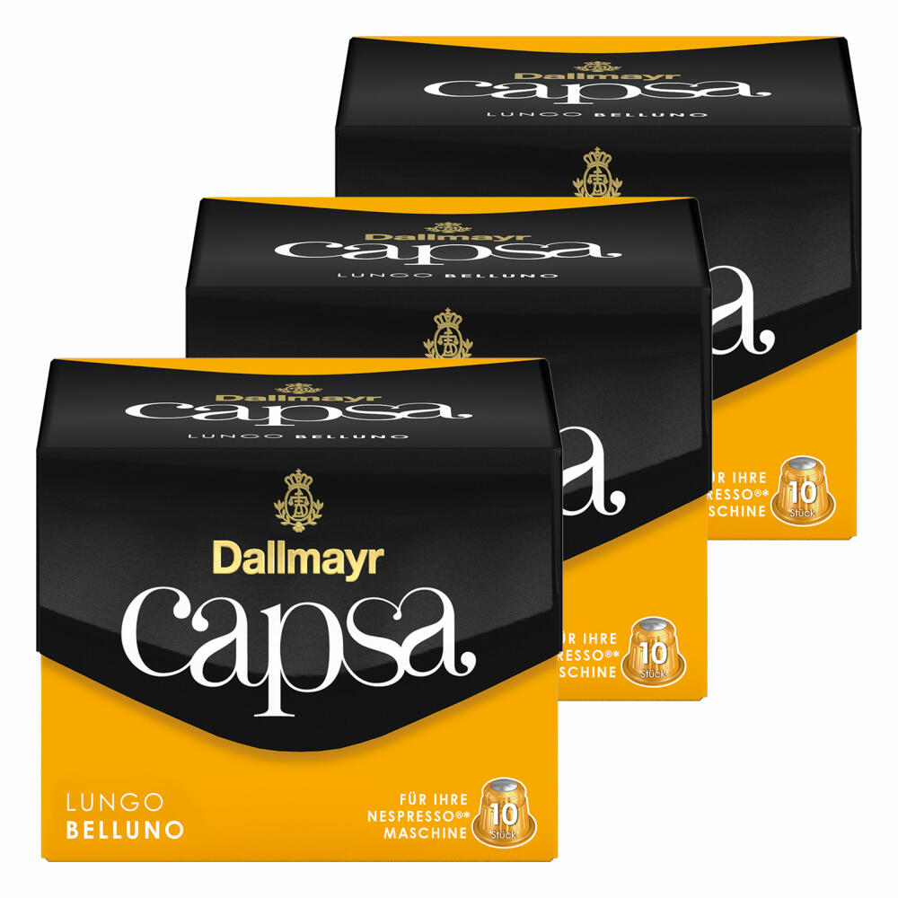 Dallmayr Capsa Lungo Belluno, Nespresso Kompatibel Kapsel, Kaffeekapsel, Röstkaffee, Kaffee, 30 Kapseln