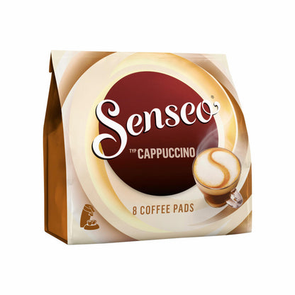 Senseo coffee pads cappuccino, milk foam classic, coffee, new recipe, pack of 4, 4 x 8 pads