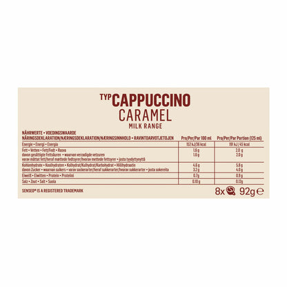 Senseo Kaffeepads Cappuccino Caramel / Karamell, Kaffee mit Karamellgeschmack, neue Rezeptur, 8 Pads