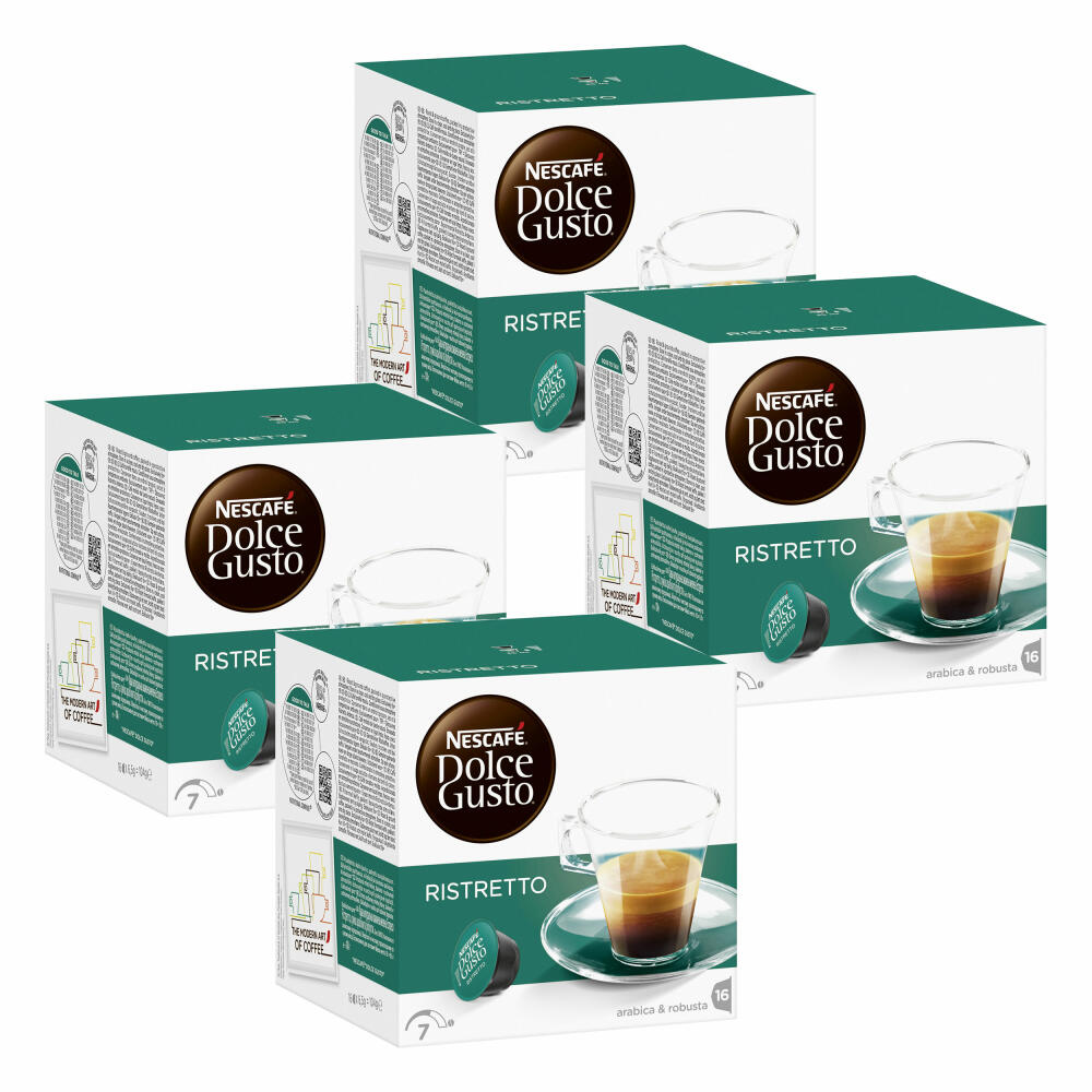 Nescafé Dolce Gusto Espresso Ristretto, Strong, Coffee, Coffee Capsule Pack of 4, 4 x 16 Capsules