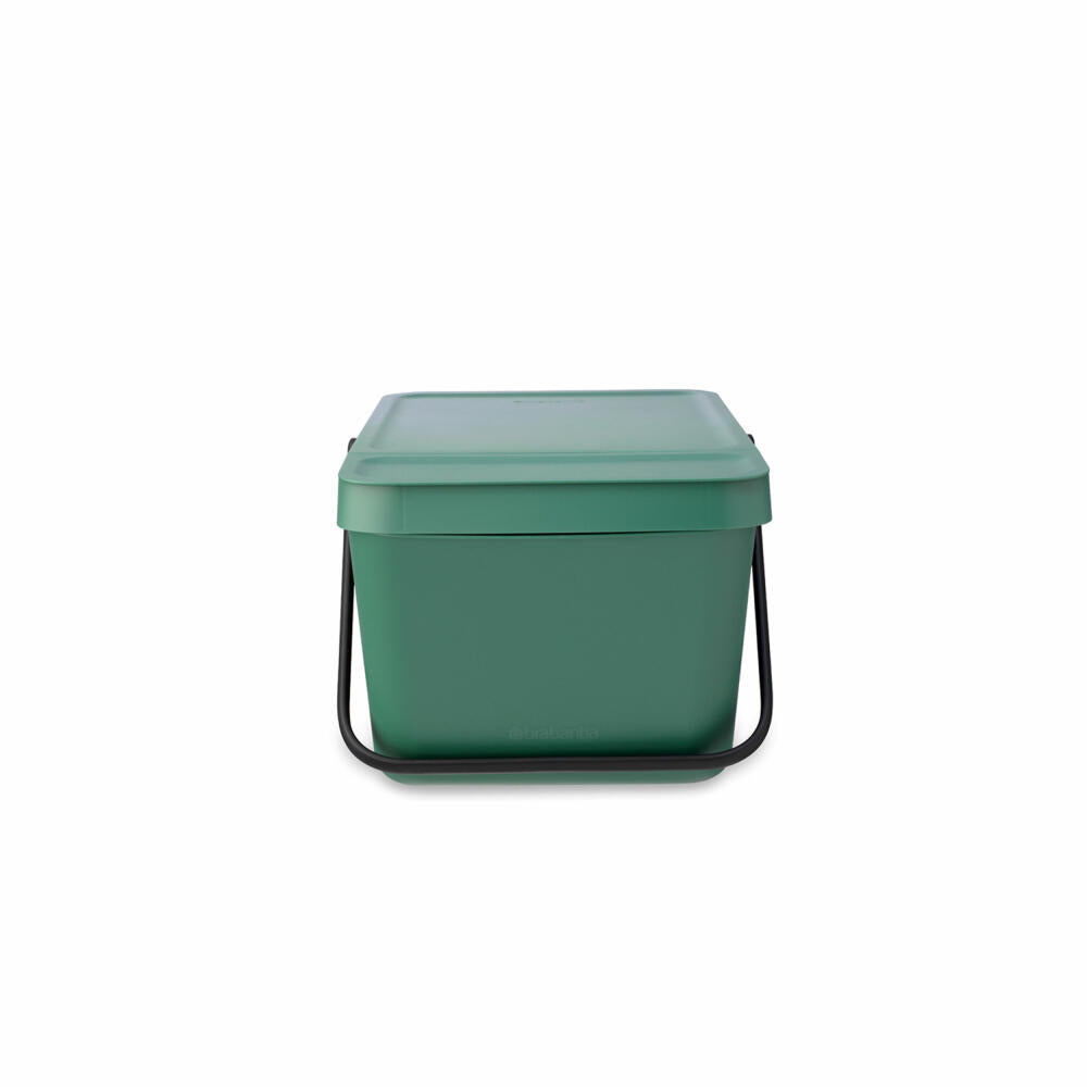 Brabantia Sort &amp; Go Waste Bin, Waste Bin, Garbage Can, Plastic, Fir Green, 20 L, 277740