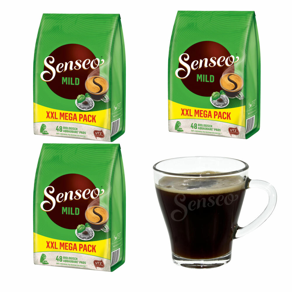 Senseo coffee pads Mild Roast, fine and velvety taste, coffee pads for coffee pad machines, 144 pads, with cup