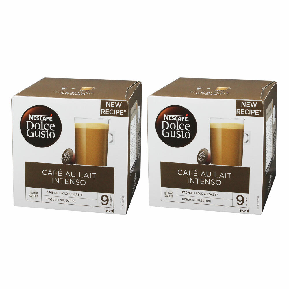 Nescafé Dolce Gusto Café au lait Intenso, coffee, milk coffee, coffee capsule, 32 capsules