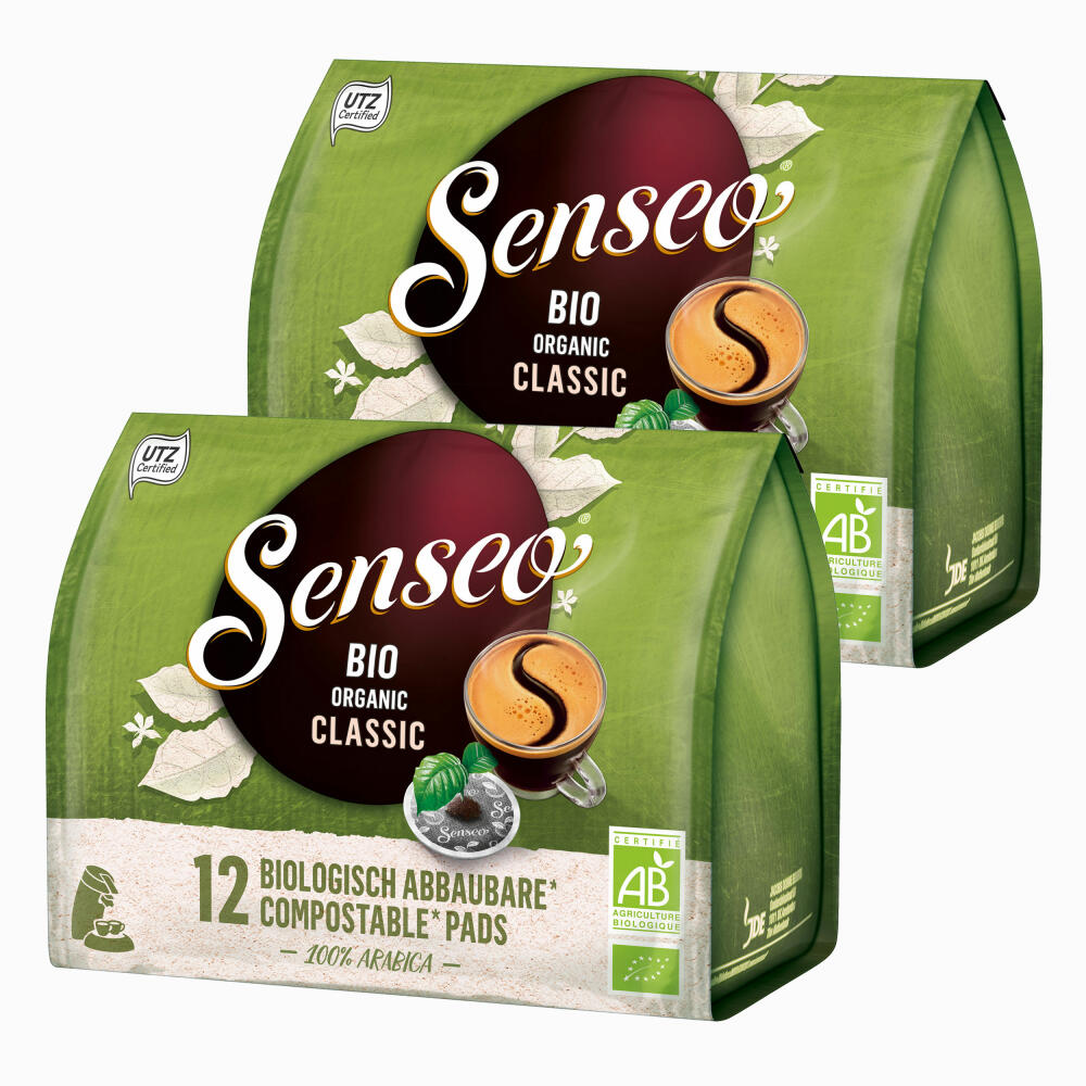 Senseo Coffee Pads Bio Organic Classic, Pack of 2, Coffee Pad, Coffee Pad, Biodegradable, 24 Pads