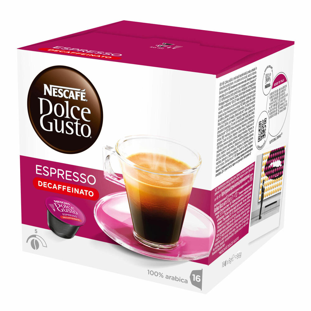 Nescafé DOLCE GUSTO Tassen Geschenkset, 3 Packungen mit Becher Espresso Decaffeinato, Entkoffeiniert, Kaffee, Kaffeekapsel, Kapseln