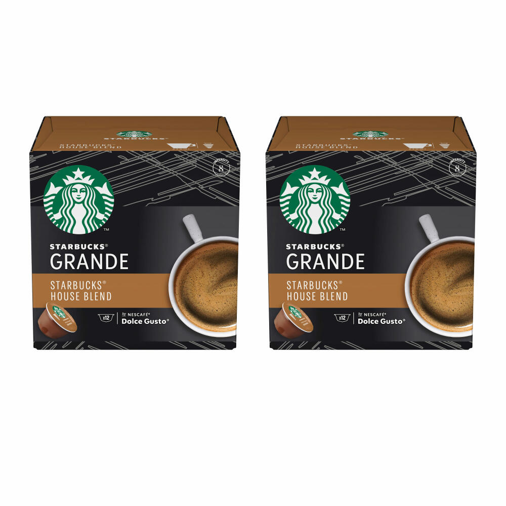 Nescafé Dolce Gusto Starbucks House Blend Grande 2er Set, Kaffee, Röstkaffee, Kaffeekapseln, 2 x 12 Kapseln