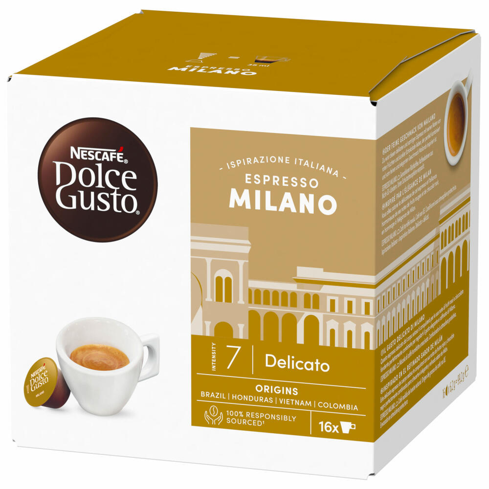 Nescafé Dolce Gusto Espresso Milano, Röstkaffee, Kaffeekapseln, 16 Kapseln