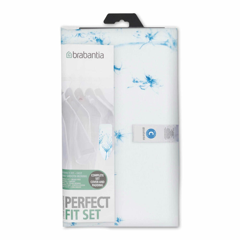 Brabantia cotton cover with 8mm foam, ironing board cover, Cotton Flower, 124 x 45 cm, 118982