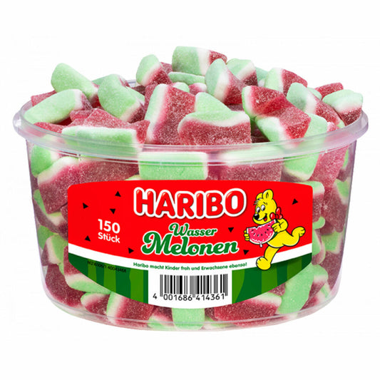 Haribo Wassermelonen, Fruchtgummi, Schaumzucker, Dose, 150 Stück, 1.2 kg